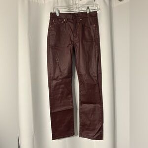 NWOT Burgundy faux-Leather Pants